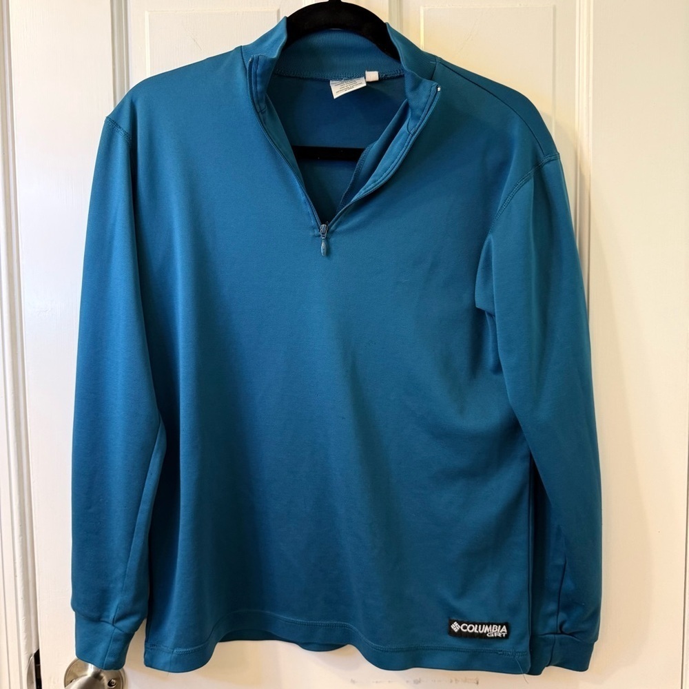 Columbia Blue Pullover 1/4 zip LS Shirt